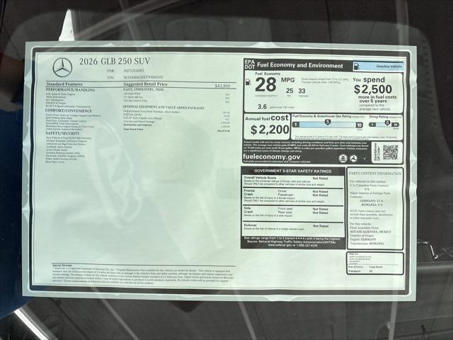 2026 Mercedes-Benz GLB GLB 250