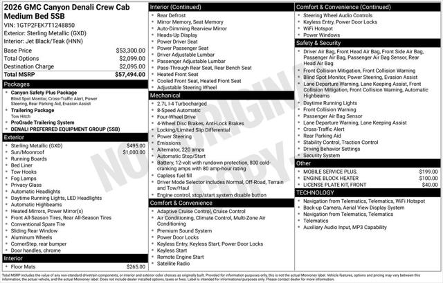 2026 GMC Canyon Denali, 4WD