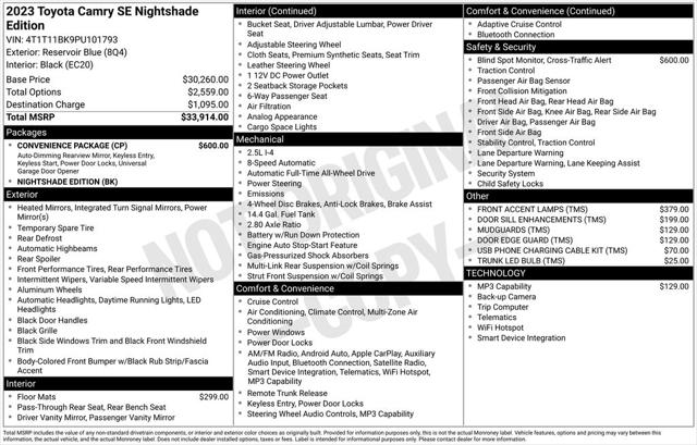 2023 Toyota Camry SE Nightshade Edition AWD