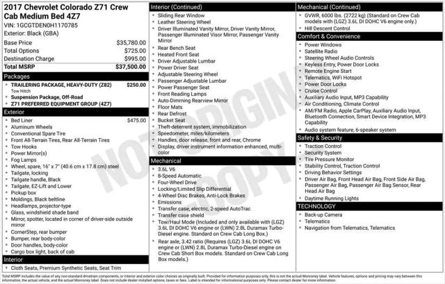 2017 Chevrolet Colorado Z71