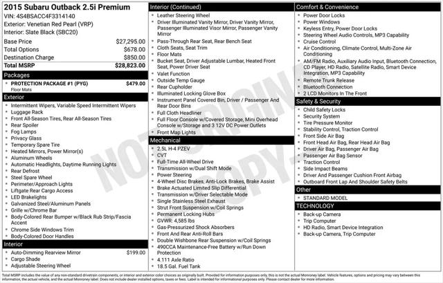2015 Subaru Outback 2.5i Premium