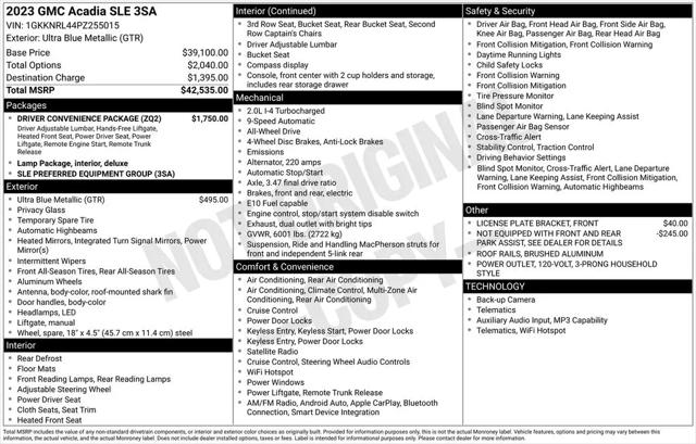 2023 GMC Acadia AWD SLE