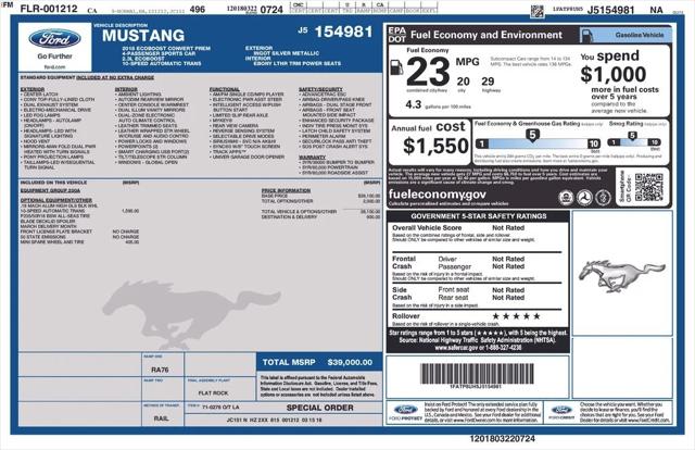 2018 Ford Mustang EcoBoost Premium