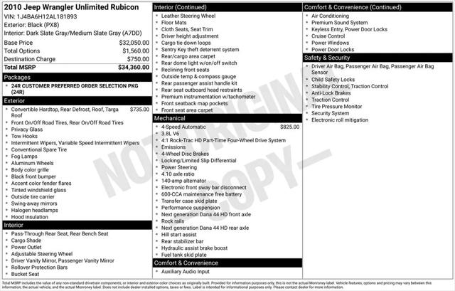 2010 Jeep Wrangler Unlimited Rubicon