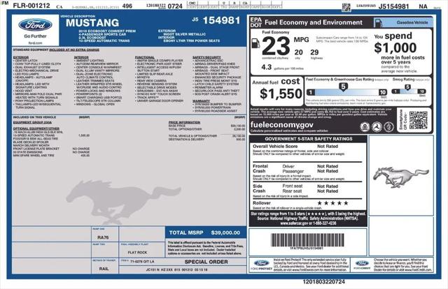2018 Ford Mustang EcoBoost Premium