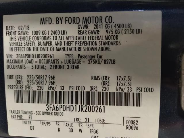 2018 Ford Fusion SE