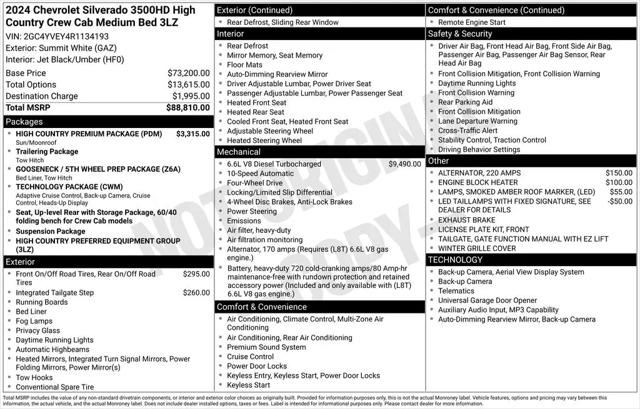 2024 Chevrolet Silverado 3500HD 4WD Crew Cab Standard Bed High Country