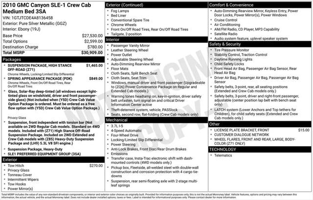 2010 GMC Canyon SLE1