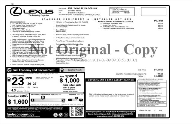 2017 Lexus RX 350 RX 350