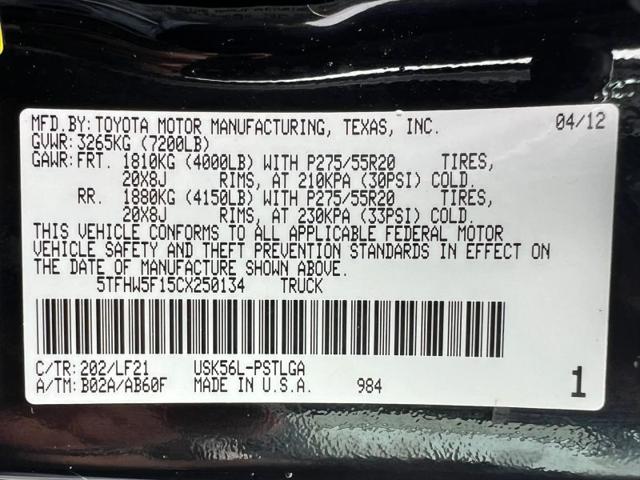 2012 Toyota Tundra Limited 5.7L V8