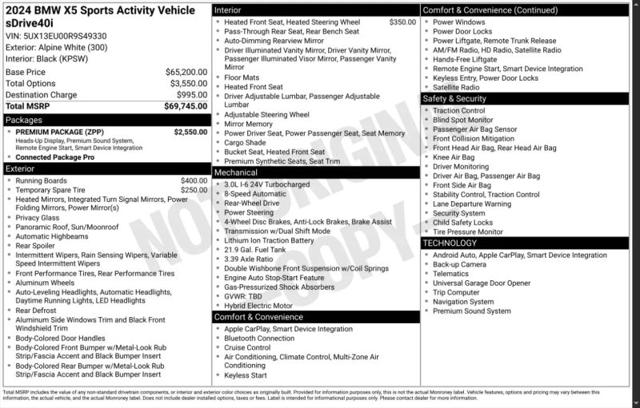 2024 BMW X5 sDrive40i