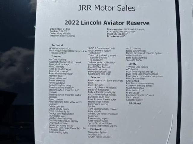 2022 Lincoln Aviator Reserve