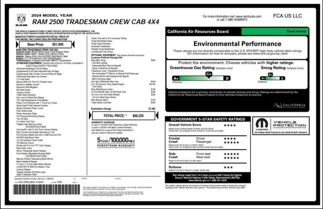 2024 Ram 2500 Tradesman Crew Cab 4x4 6'4" Box