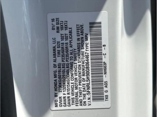 2016 Honda Odyssey Touring