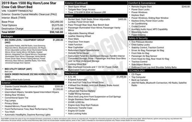 2019 Ram 1500 Big Horn/Lone Star Crew Cab 4x4 5'7" Box