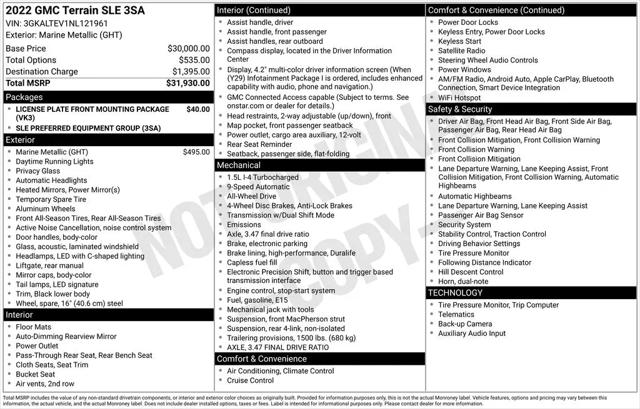 2022 GMC Terrain AWD SLE