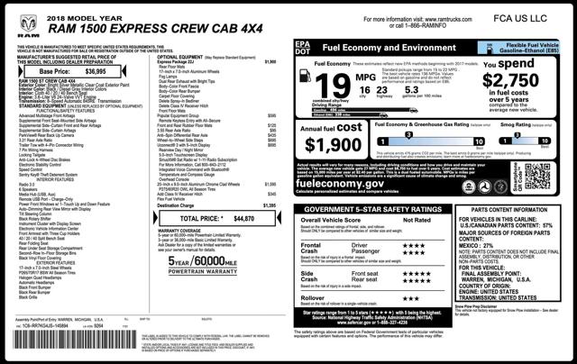 2018 Ram 1500 Express Crew Cab 4x4 5'7" Box