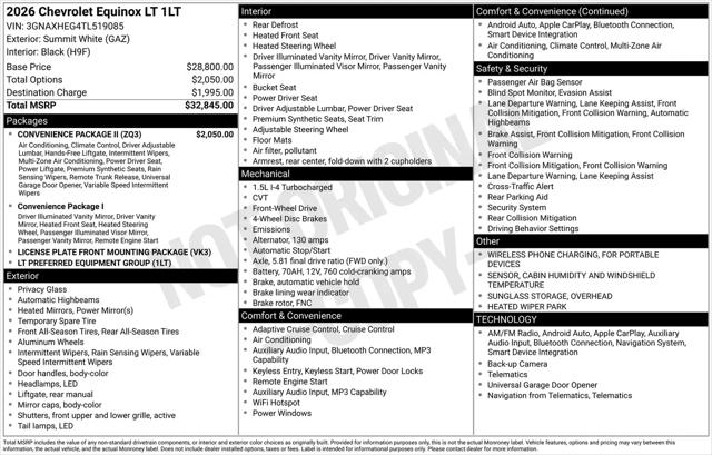 2026 Chevrolet Equinox FWD LT