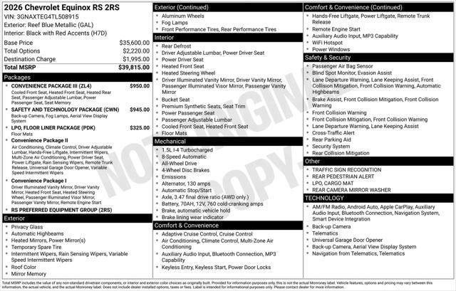 2026 Chevrolet Equinox AWD RS
