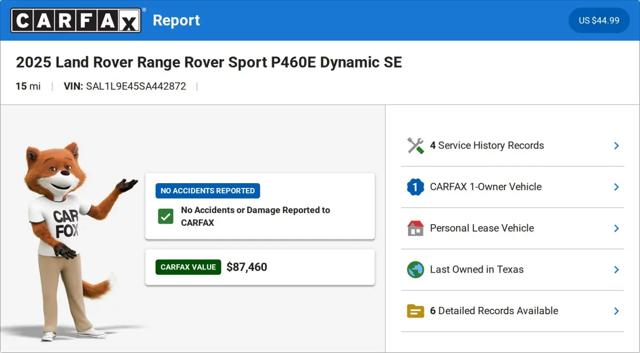 2025 Land Rover Range Rover Sport P460 Dynamic SE