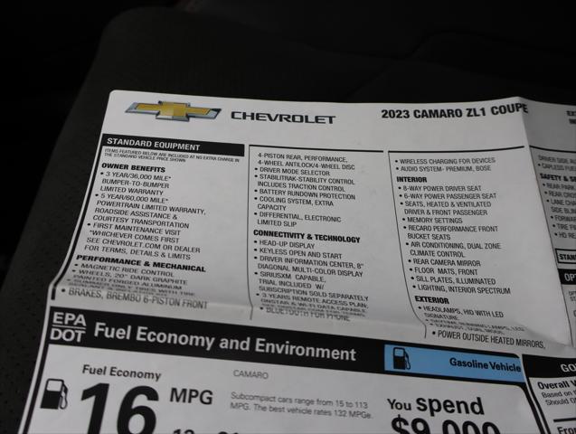 2023 Chevrolet Camaro RWD Coupe ZL1