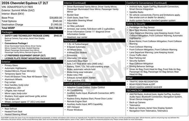 2026 Chevrolet Equinox AWD LT