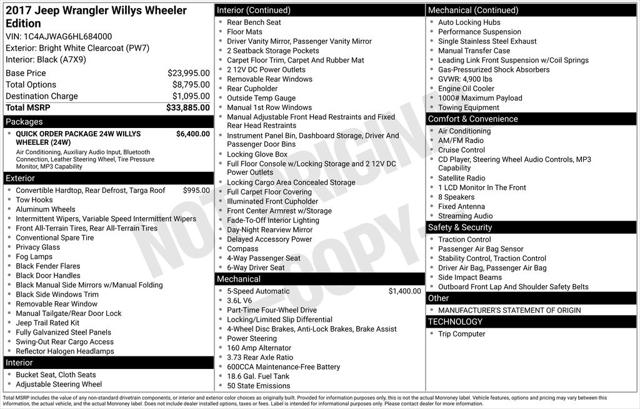 2017 Jeep Wrangler Willys Wheeler