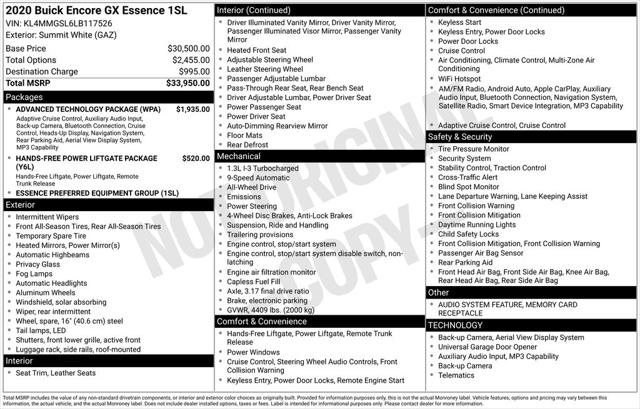 2020 Buick Encore GX AWD Essence