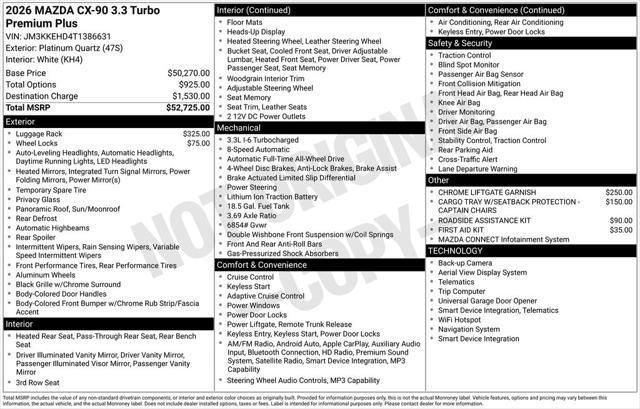 2026 Mazda X-90 3.3 Turbo Premium Plus