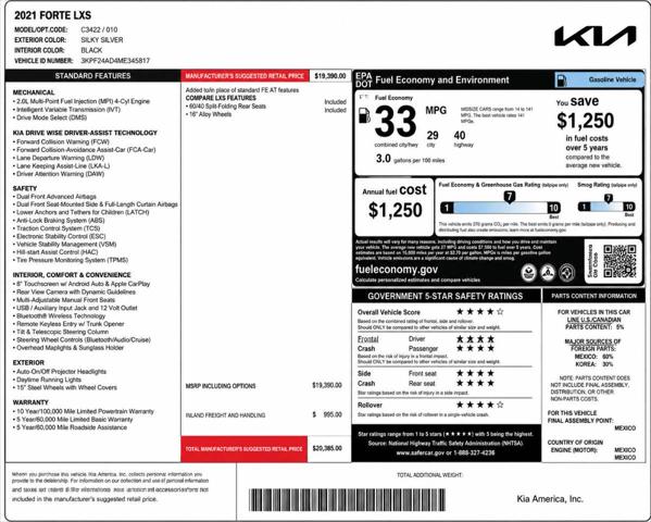 2021 Kia Forte LXS
