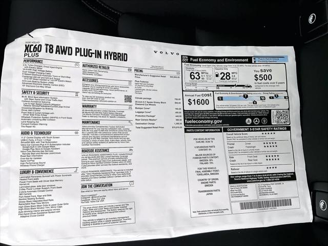 2026 Volvo XC60 Plug-In Hybrid Plus, T8 AWD Electric/Gasoline, Dark