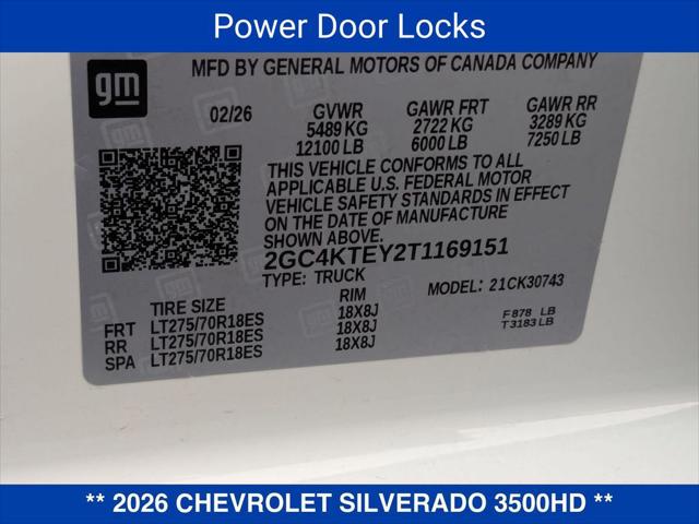 2026 Chevrolet Silverado 3500HD Crew Cab, Standard Bed, LT, 4WD