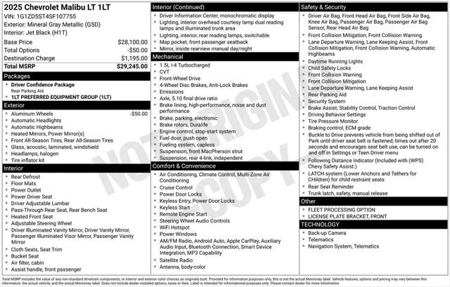 2025 Chevrolet Malibu FWD 1LT