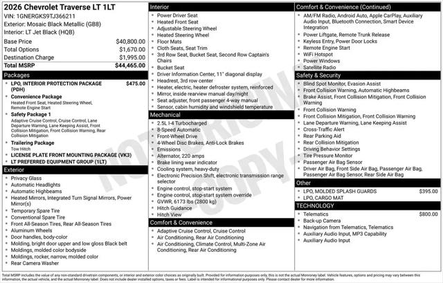 2026 Chevrolet Traverse FWD LT