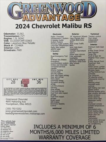 2024 Chevrolet Malibu FWD RS