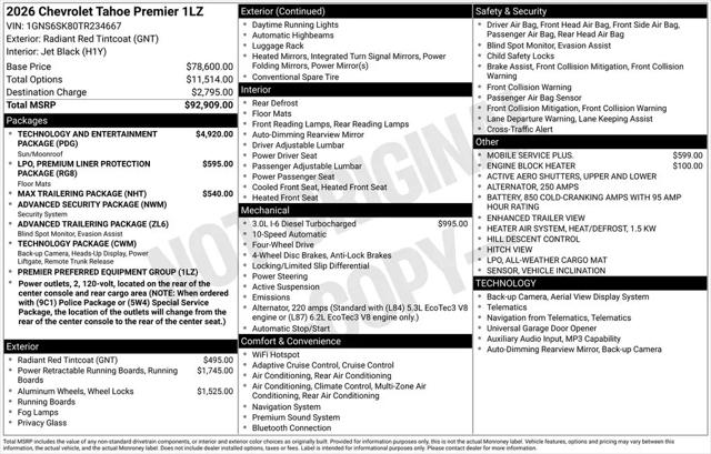 2026 Chevrolet Tahoe 4WD Premier