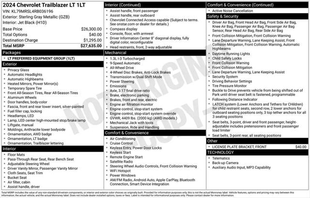 2024 Chevrolet TrailBlazer AWD LT