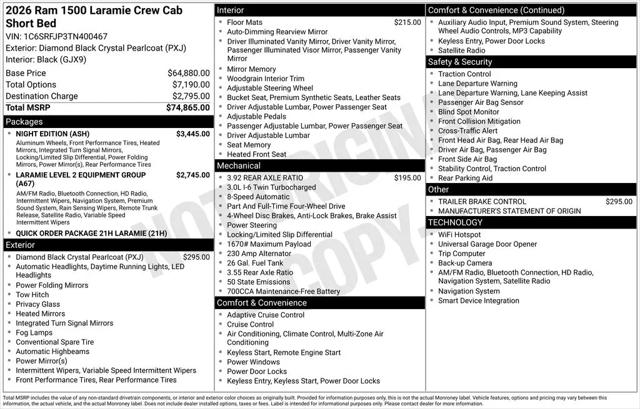 2026 Ram 1500 Laramie Crew Cab 4x4 5'7" Box