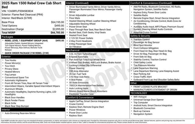 2025 Ram 1500 Rebel Crew Cab 4x4 5'7" Box