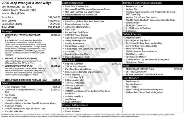 2026 Jeep Wrangler 4-Door Willys 4x4