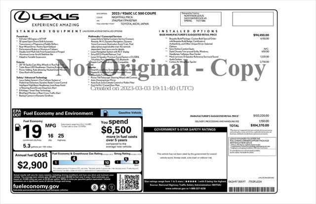 2023 Lexus LC 500 LC 500