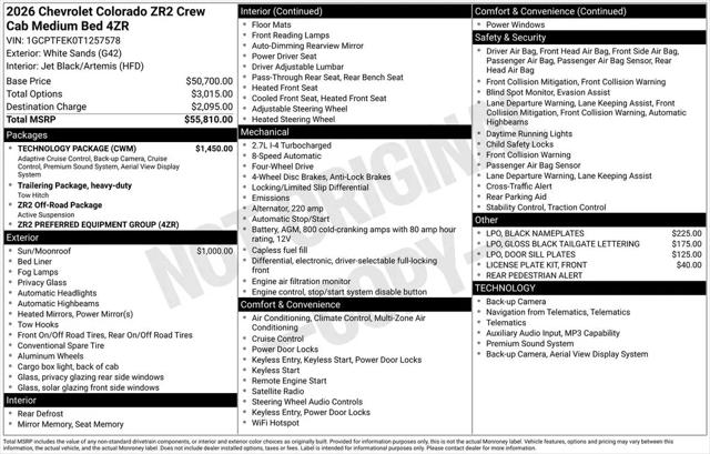 2026 Chevrolet Colorado ZR2, 4WD