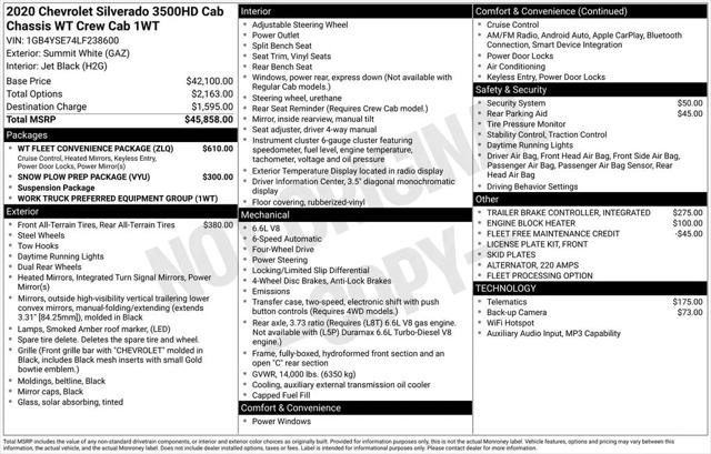 2020 Chevrolet Silverado 3500HD Work Truck