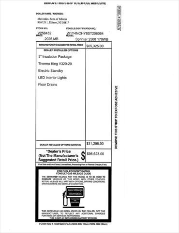 2025 Mercedes-Benz Sprinter 2500 High Roof 4-Cyl Diesel HO