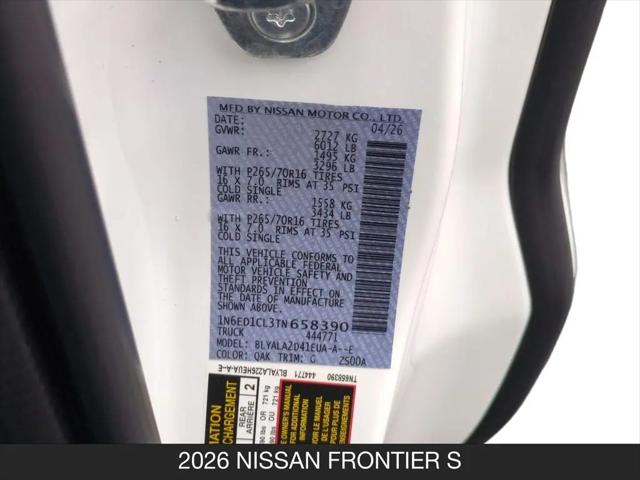 2026 Nissan Frontier King Cab S 4x2
