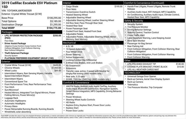 2019 Cadillac Escalade ESV Platinum
