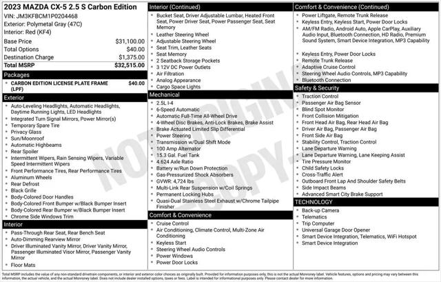 2023 Mazda CX-5 2.5 S Carbon Edition