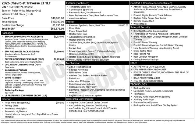 2026 Chevrolet Traverse FWD LT
