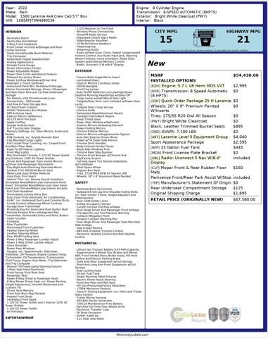 2022 Ram 1500 Laramie Crew Cab 4x4 5'7" Box