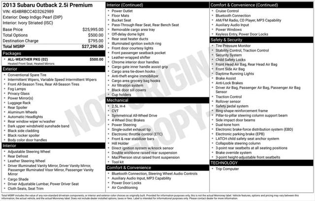2013 Subaru Outback 2.5i Premium